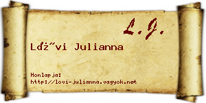 Lövi Julianna névjegykártya
